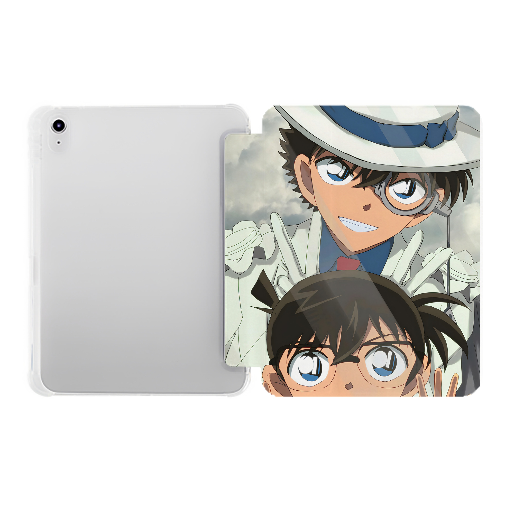 （画像用） 名探偵コナン Detective Conan IPad ケース ペン収納付き 三つ折りスタンド PUレザー×シリコン 対応機種9.5/10.5/10.9インチ
